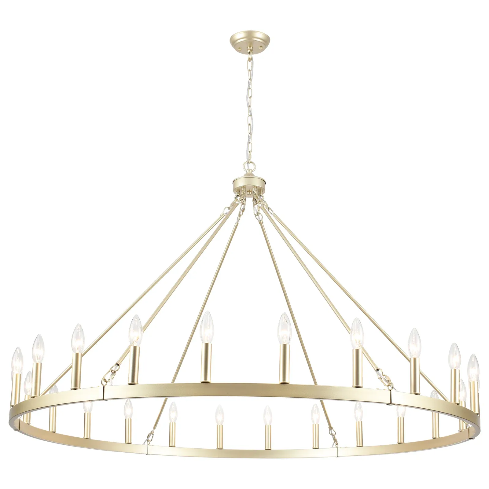 Raeth Farmhouse 24 Lights Wagon Wheel Candle Style Chandelier
