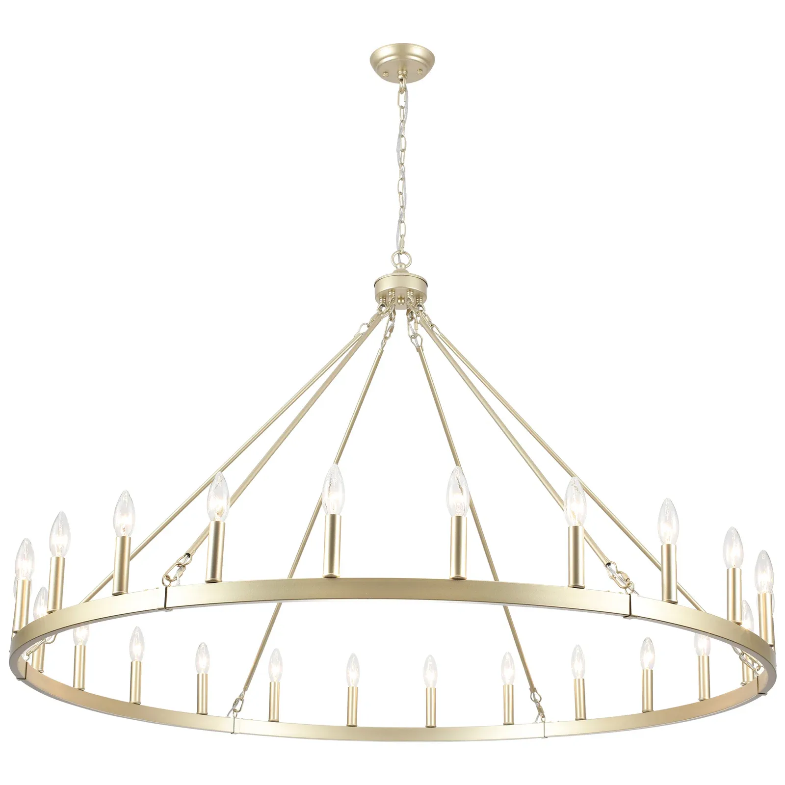 Raeth Farmhouse 24 Lights Wagon Wheel Candle Style Chandelier
