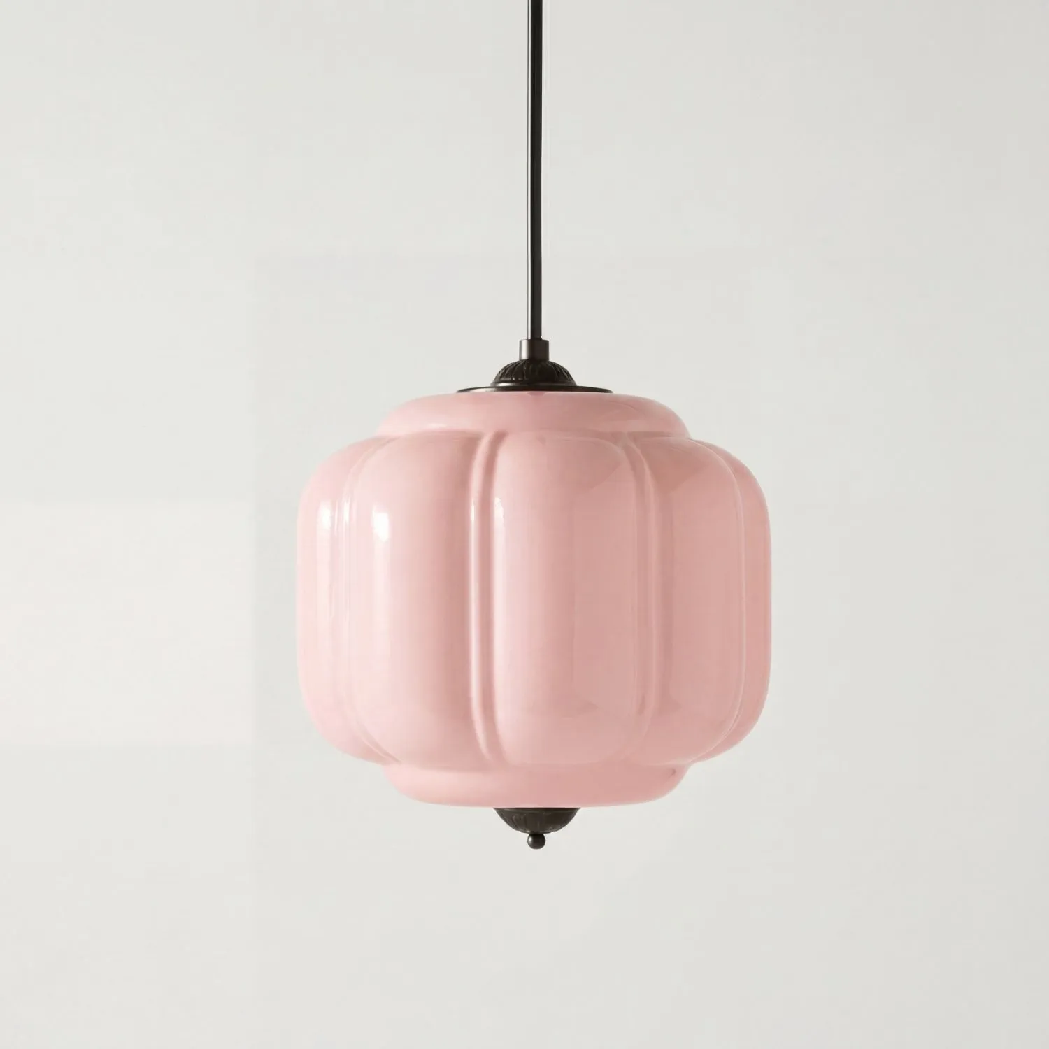 Cyrilith Vintage Milk Glass Oiled Brass Eloise Pendant light