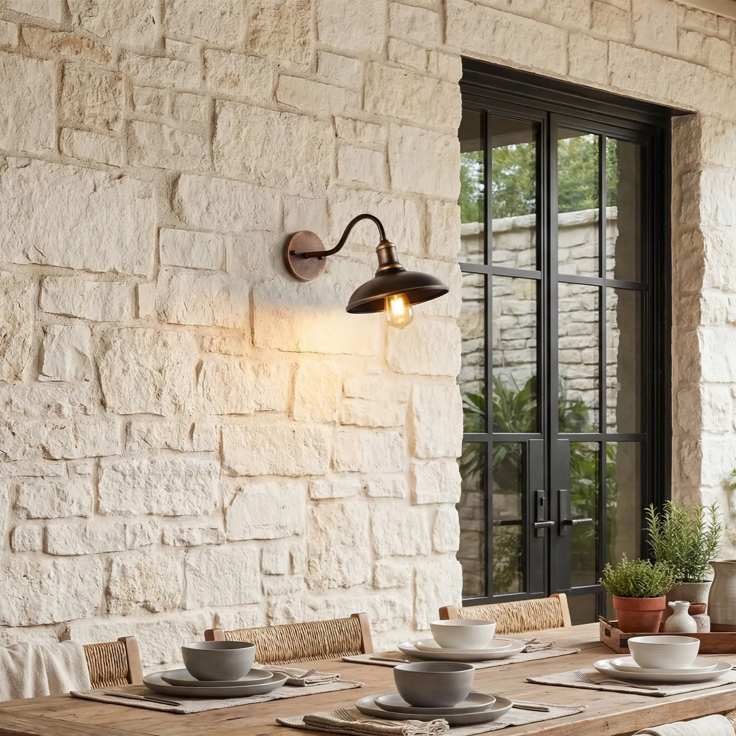 Arion Vintage Gooseneck Outdoor Wall Mounted Light