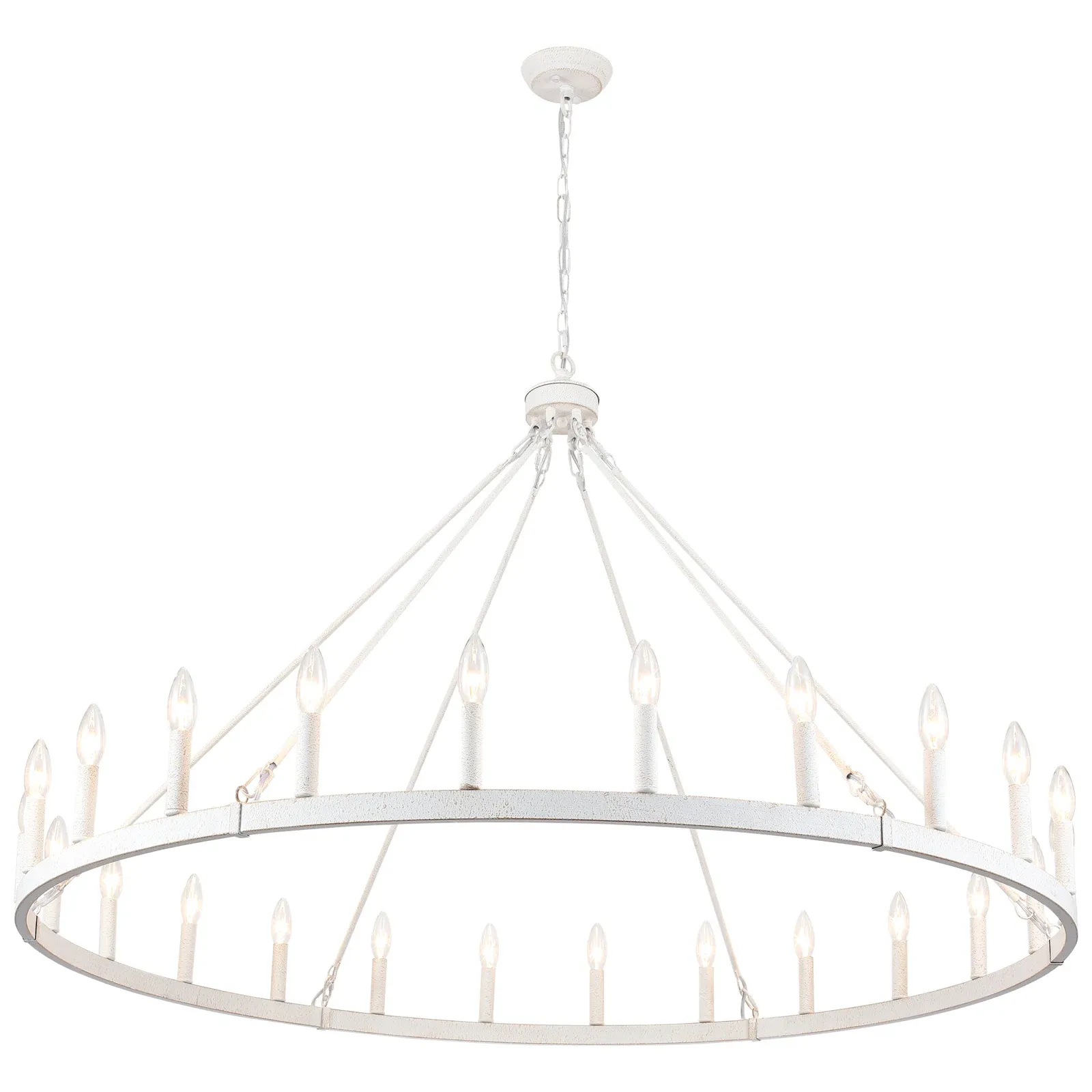 Raeth Farmhouse 24 Lights Wagon Wheel Candle Style Chandelier