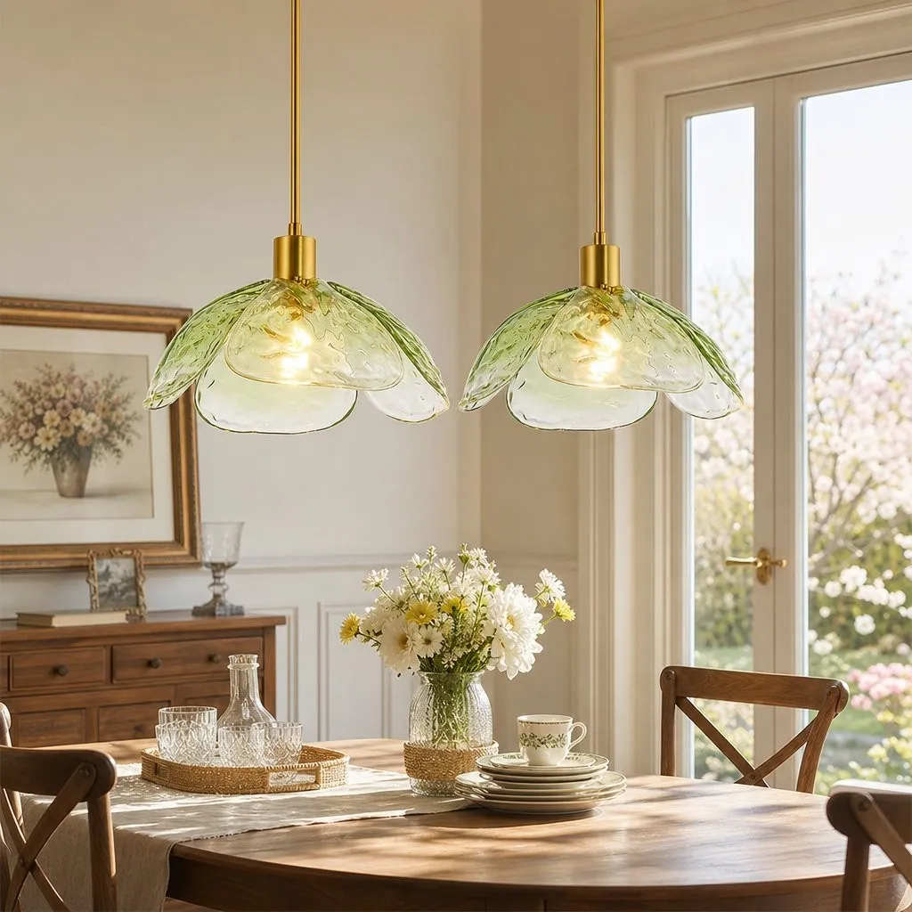 Vexen Flower Stained Glass Hanging Lamp