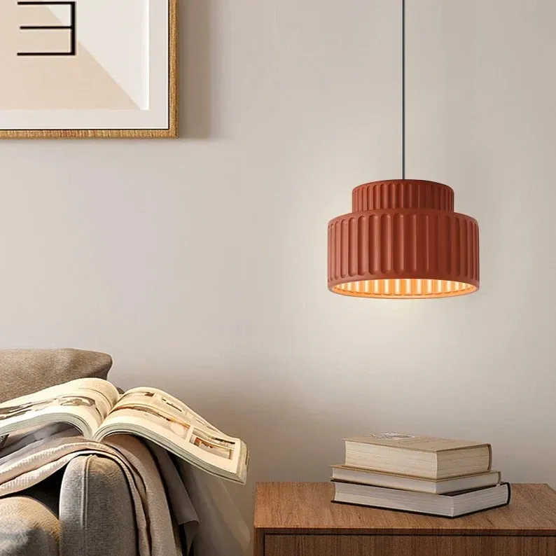 Brisby Striped Frosted Fluted Ceramic Pendant Light