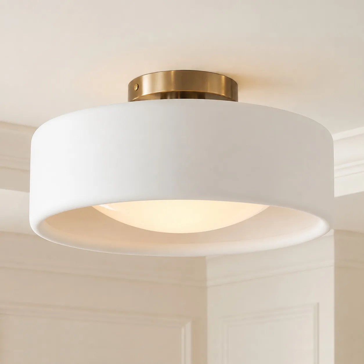 Aura Modern Porcelain Flush Mount Ceiling Light