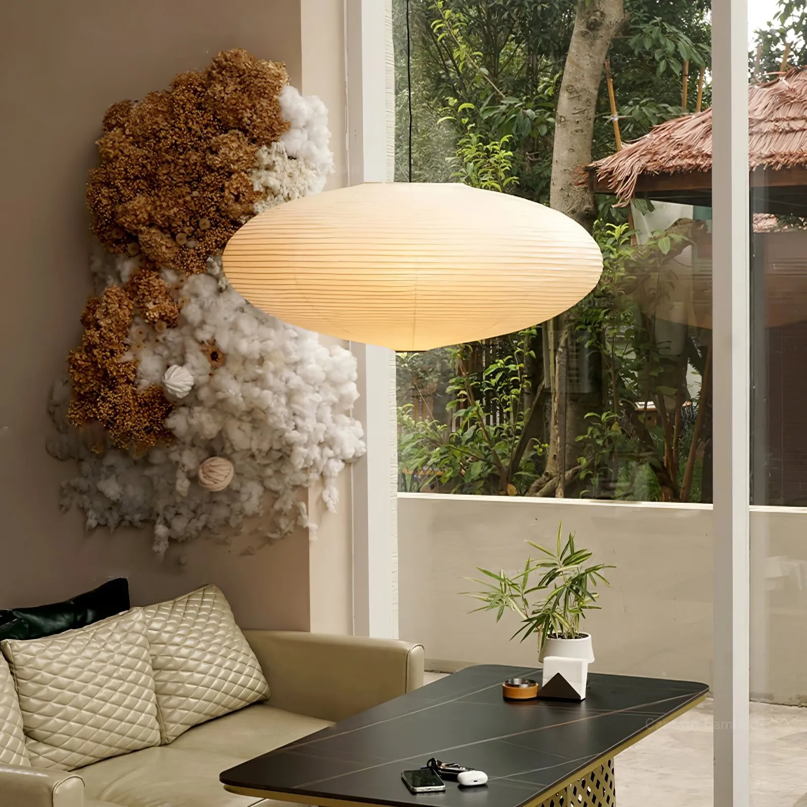 Gino Japanese Rice Paper Lantern Pendant Light