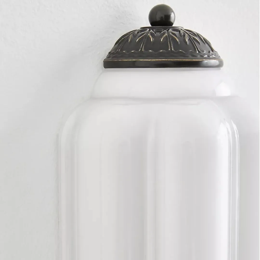 Michael Vintage Eloise Milk Glass Flush Wall Light
