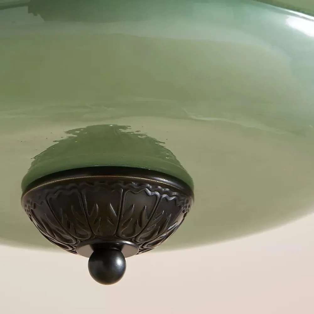 Cyrilith Vintage Milk Glass Oiled Brass Eloise Pendant light