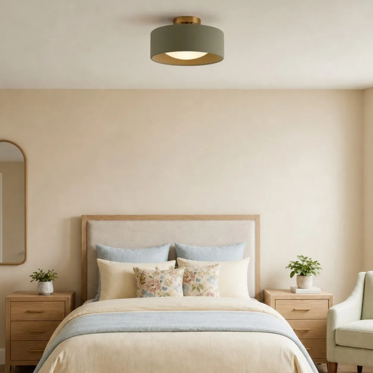 Aura Modern Porcelain Flush Mount Ceiling Light