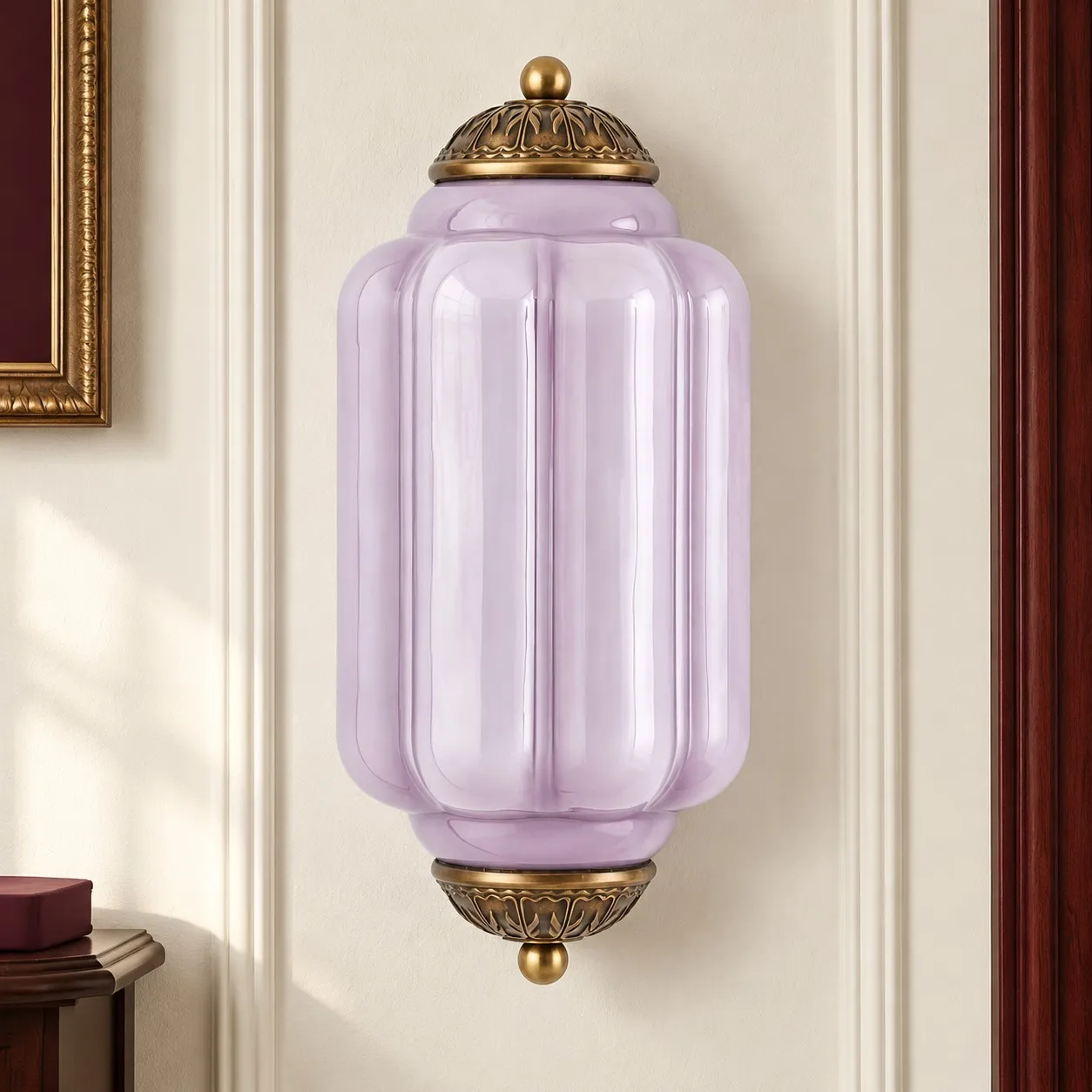 Michael Vintage Eloise Milk Glass Flush Wall Light