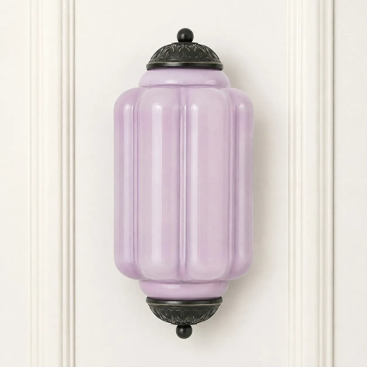 Michael Vintage Eloise Milk Glass Flush Wall Light