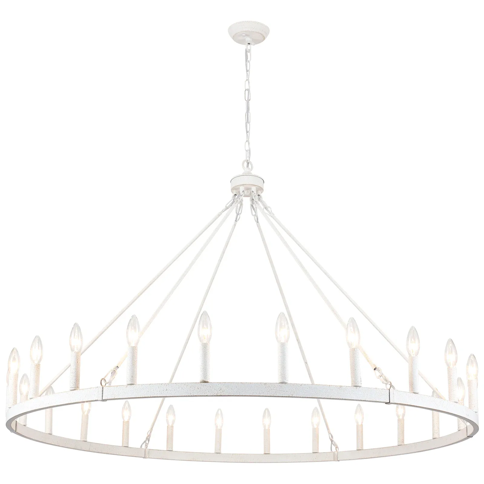 Raeth Farmhouse 24 Lights Wagon Wheel Candle Style Chandelier
