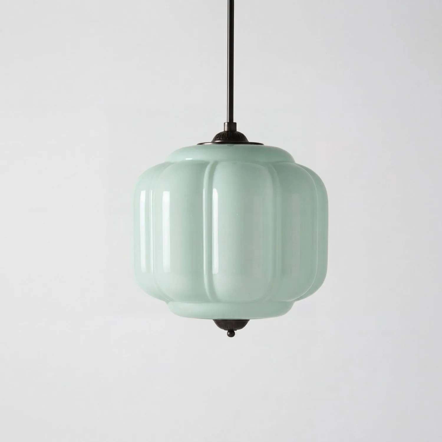 Cyrilith Vintage Milk Glass Oiled Brass Eloise Pendant light