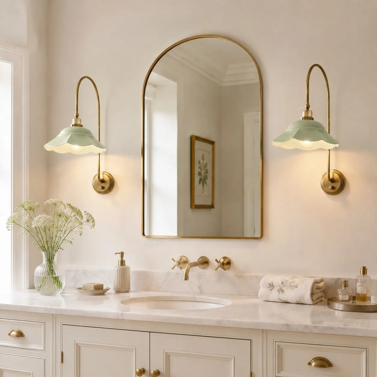 Enzo Elegant Vintage Bloom Metal Wall Sconce