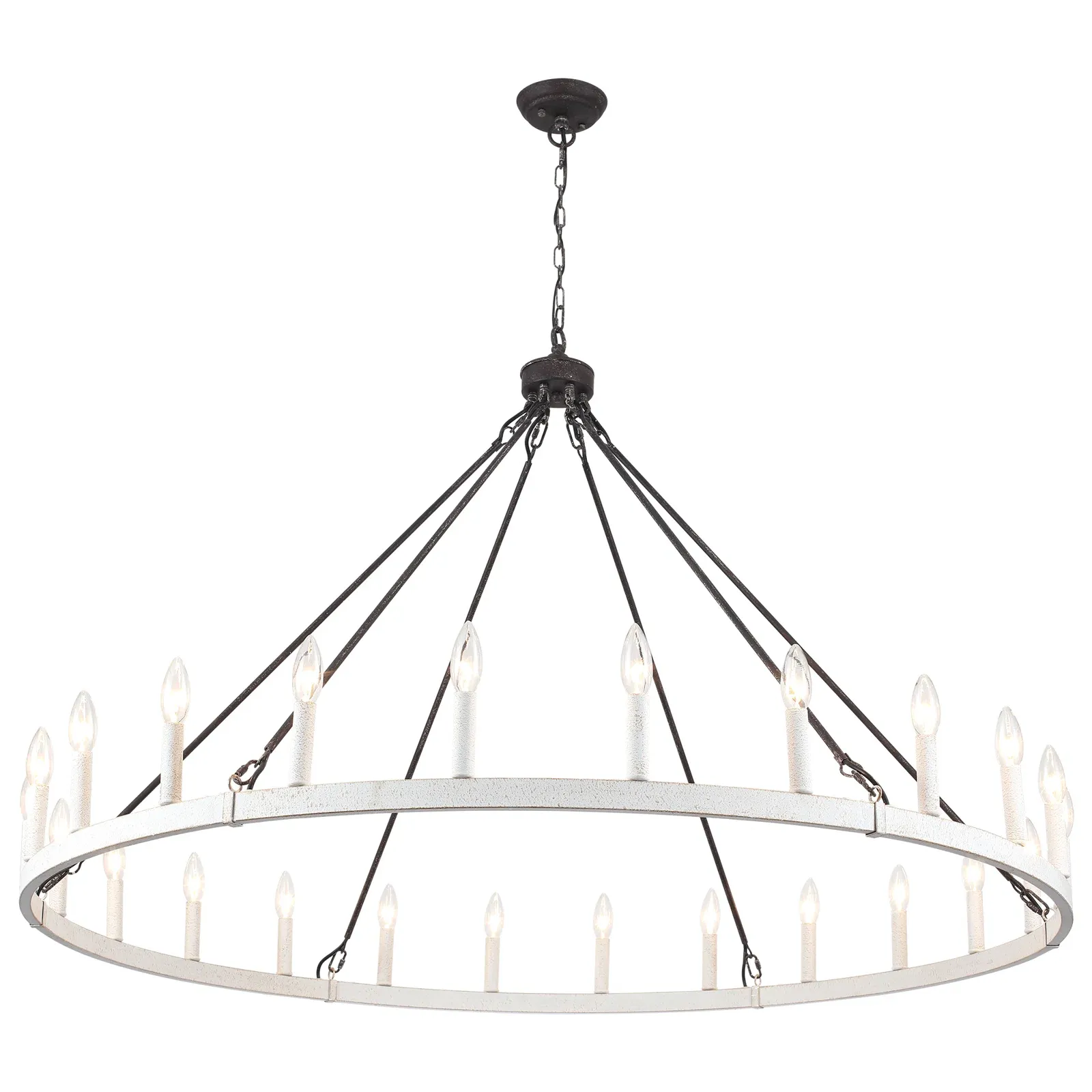 Raeth Farmhouse 24 Lights Wagon Wheel Candle Style Chandelier
