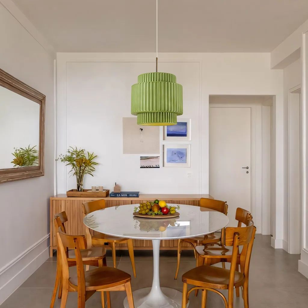 Brisby Striped Frosted Fluted Ceramic Pendant Light