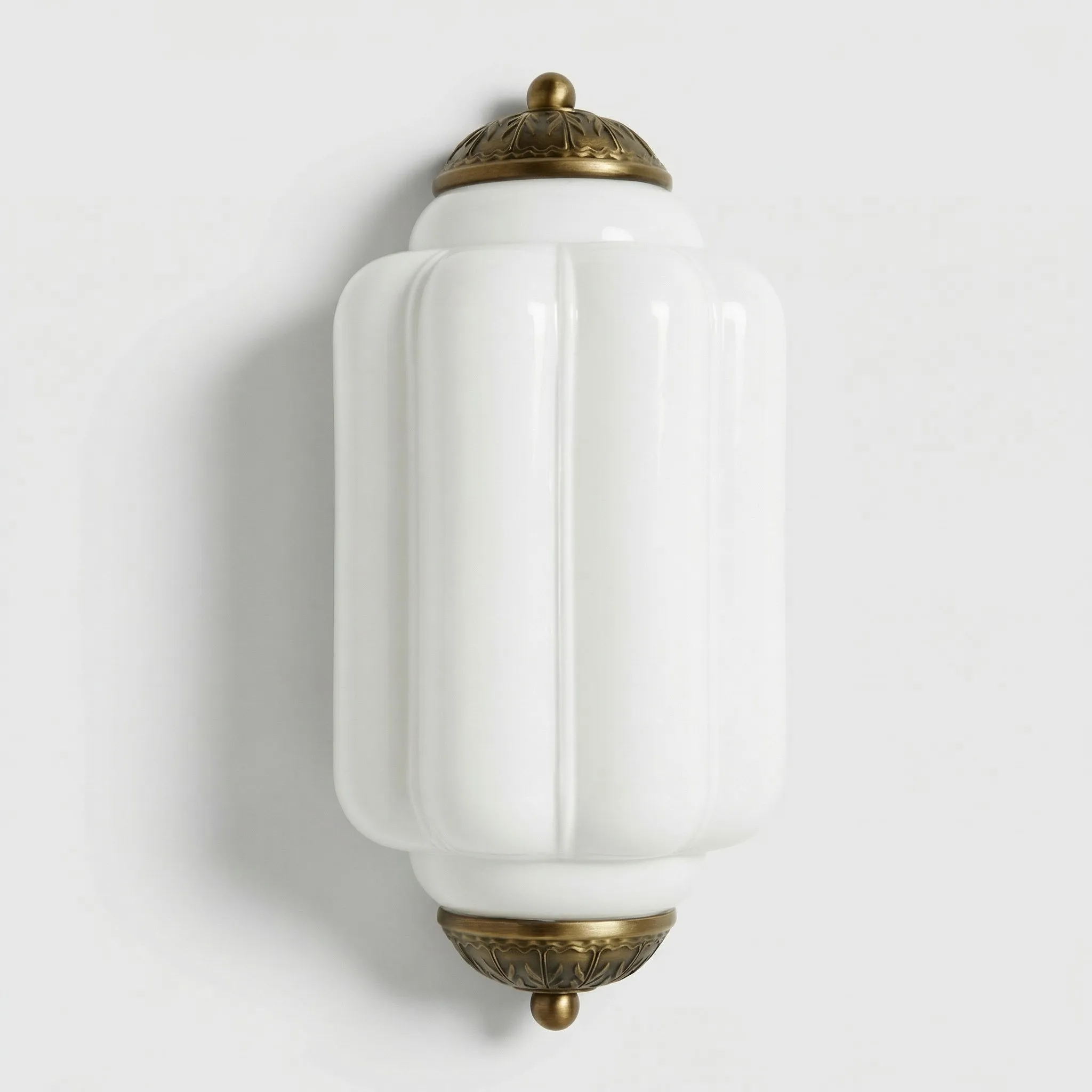 Michael Vintage Eloise Milk Glass Flush Wall Light