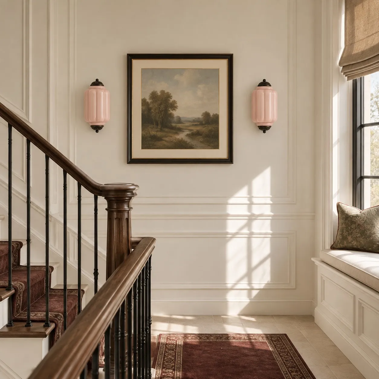 Michael Vintage Eloise Milk Glass Flush Wall Light