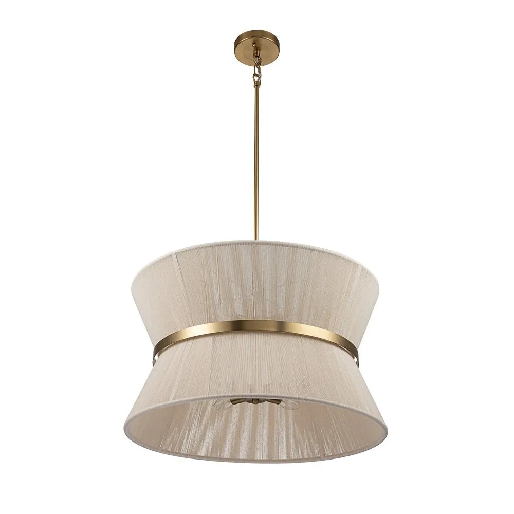 Emily Modern 4 Light Rope Shade Drum Chandelier