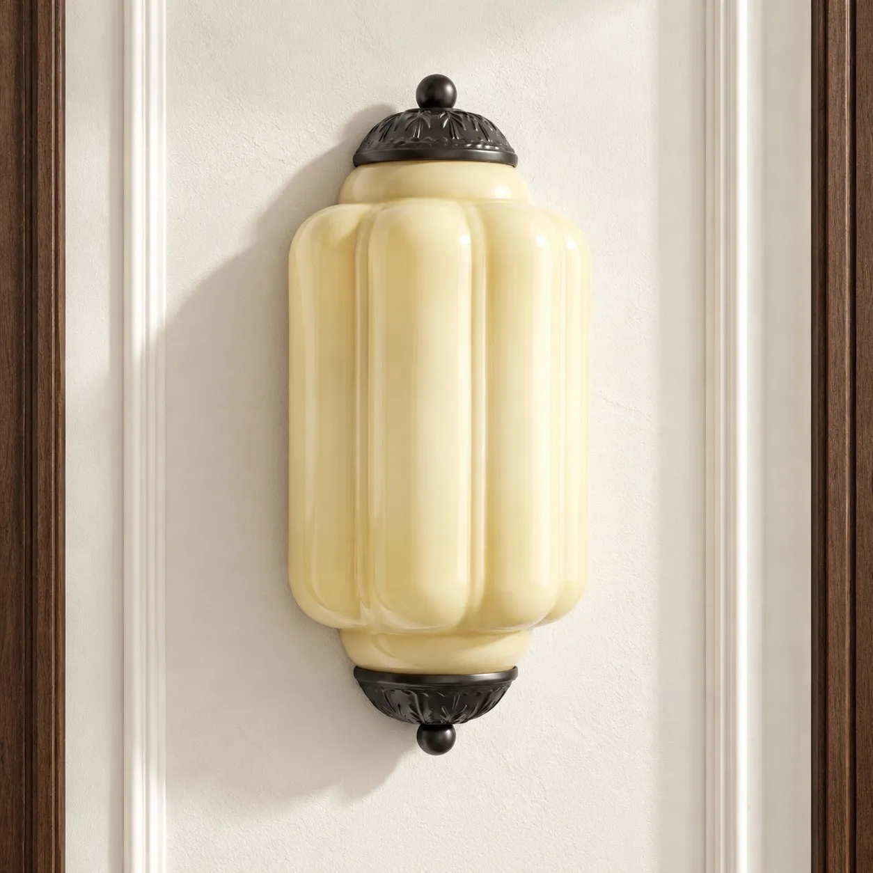 Michael Vintage Eloise Milk Glass Flush Wall Light