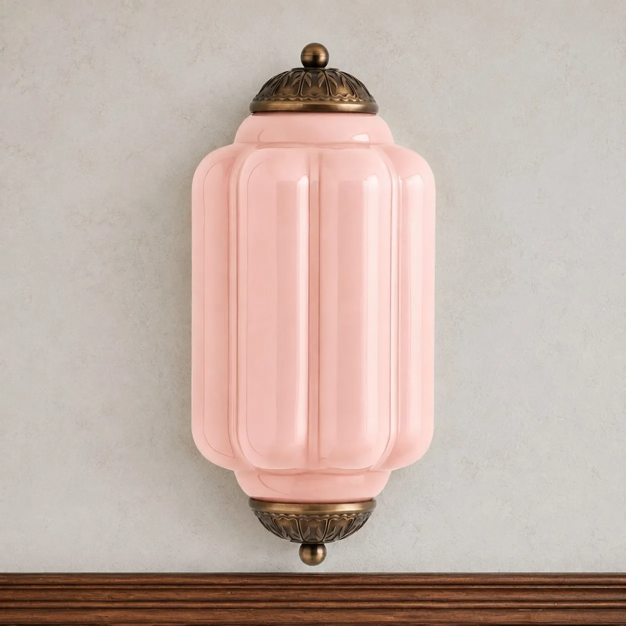 Michael Vintage Eloise Milk Glass Flush Wall Light