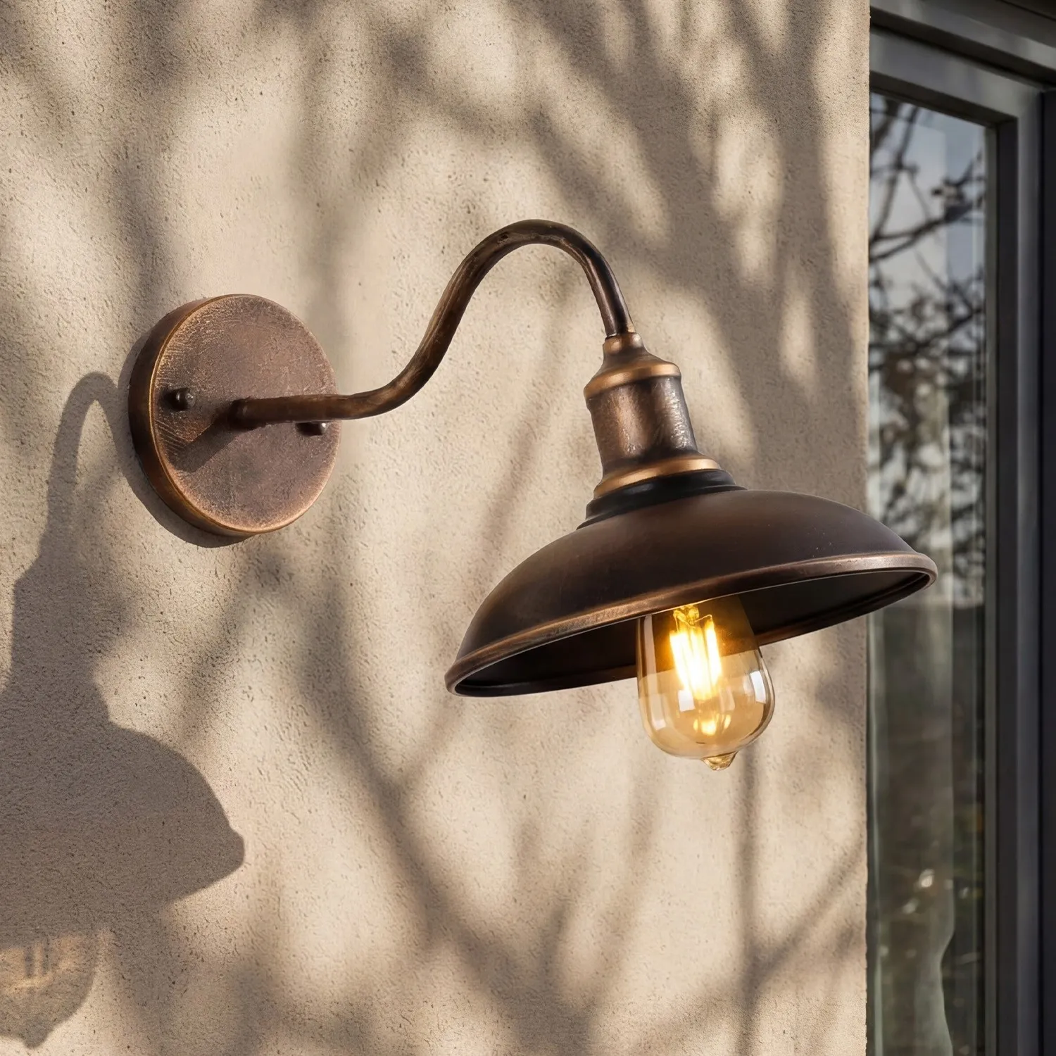 Arion Vintage Gooseneck Outdoor Wall Mounted Light