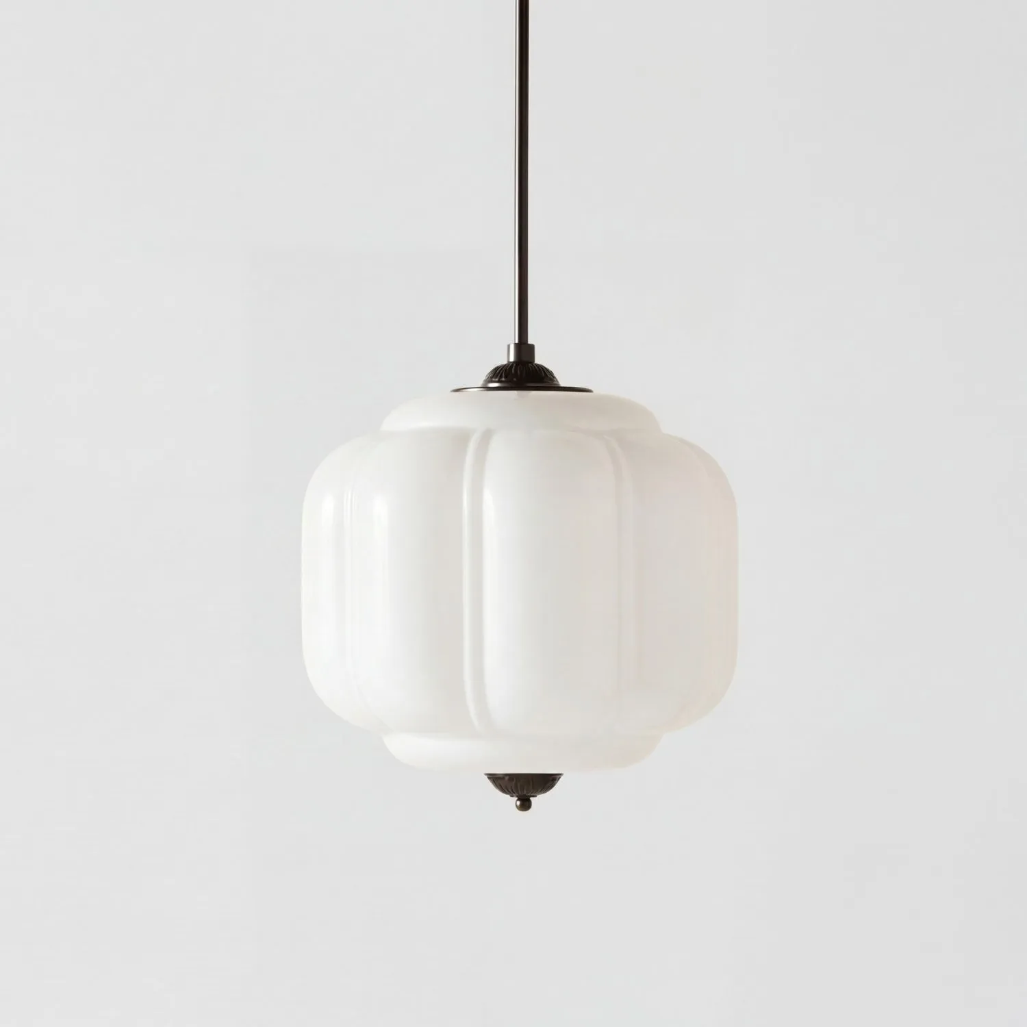 Cyrilith Vintage Milk Glass Oiled Brass Eloise Pendant light