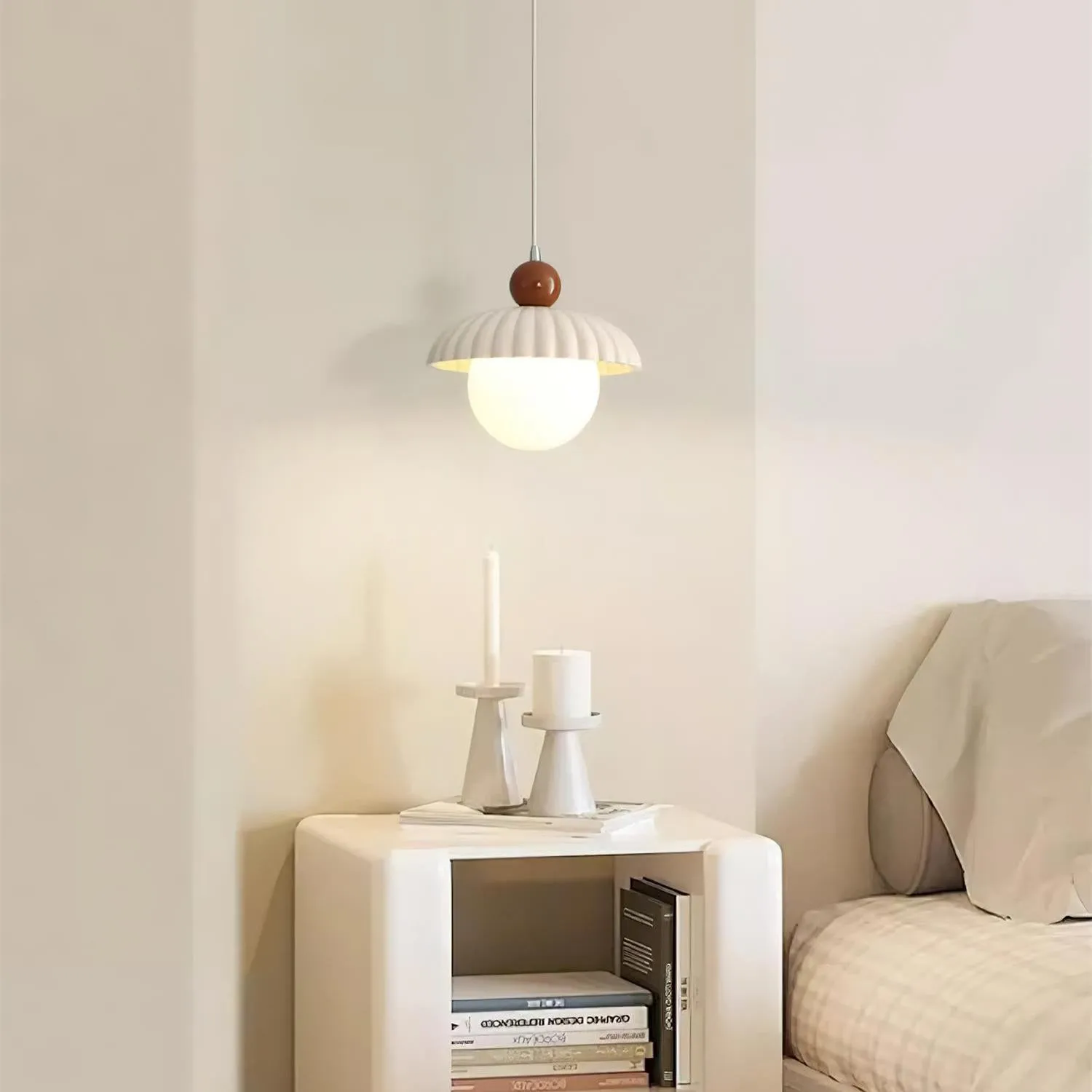 Brynley Cream Style Glass Flower Pendant Light