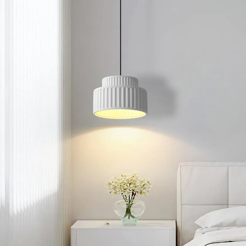 Brisby Striped Frosted Fluted Ceramic Pendant Light