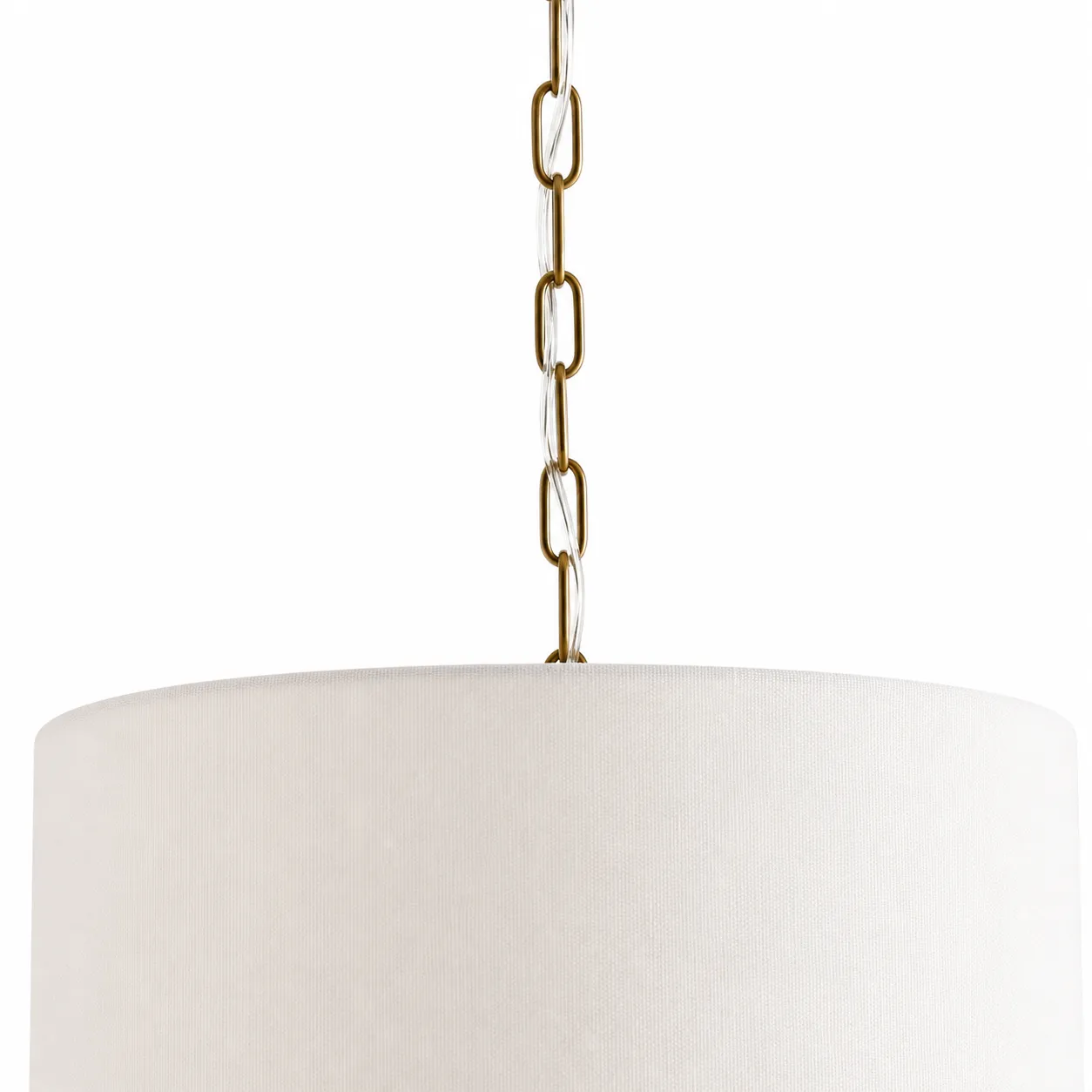 Toren Modern White Linen Drum Pendant Light