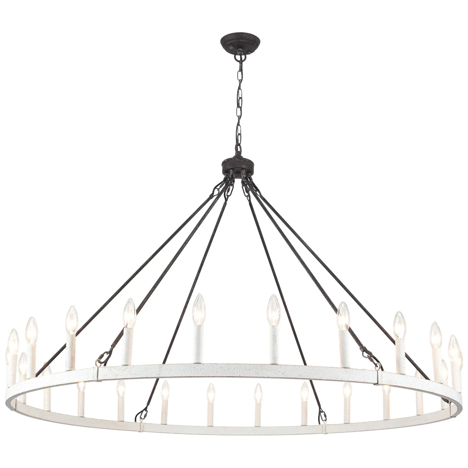 Raeth Farmhouse 24 Lights Wagon Wheel Candle Style Chandelier