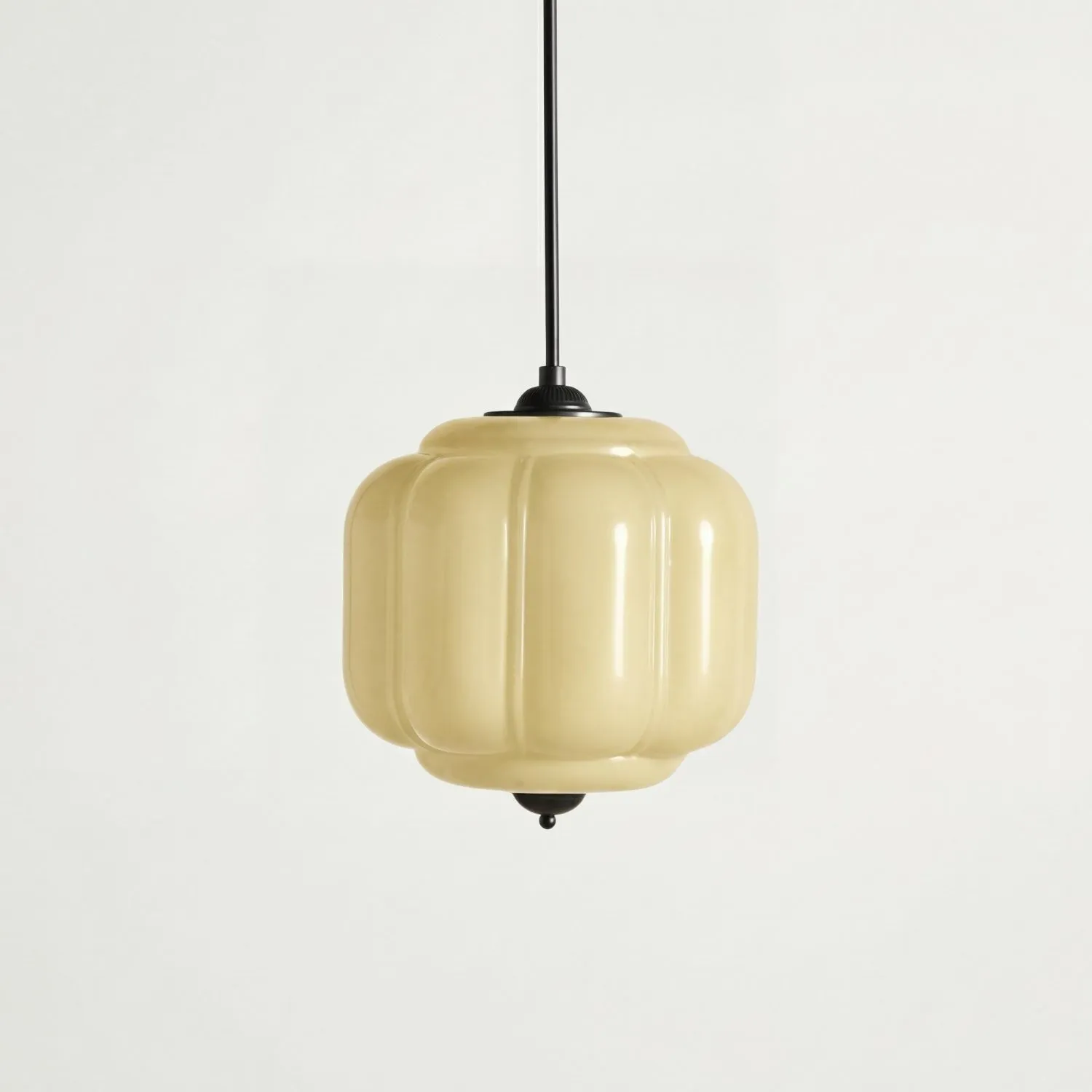 Cyrilith Vintage Milk Glass Oiled Brass Eloise Pendant light