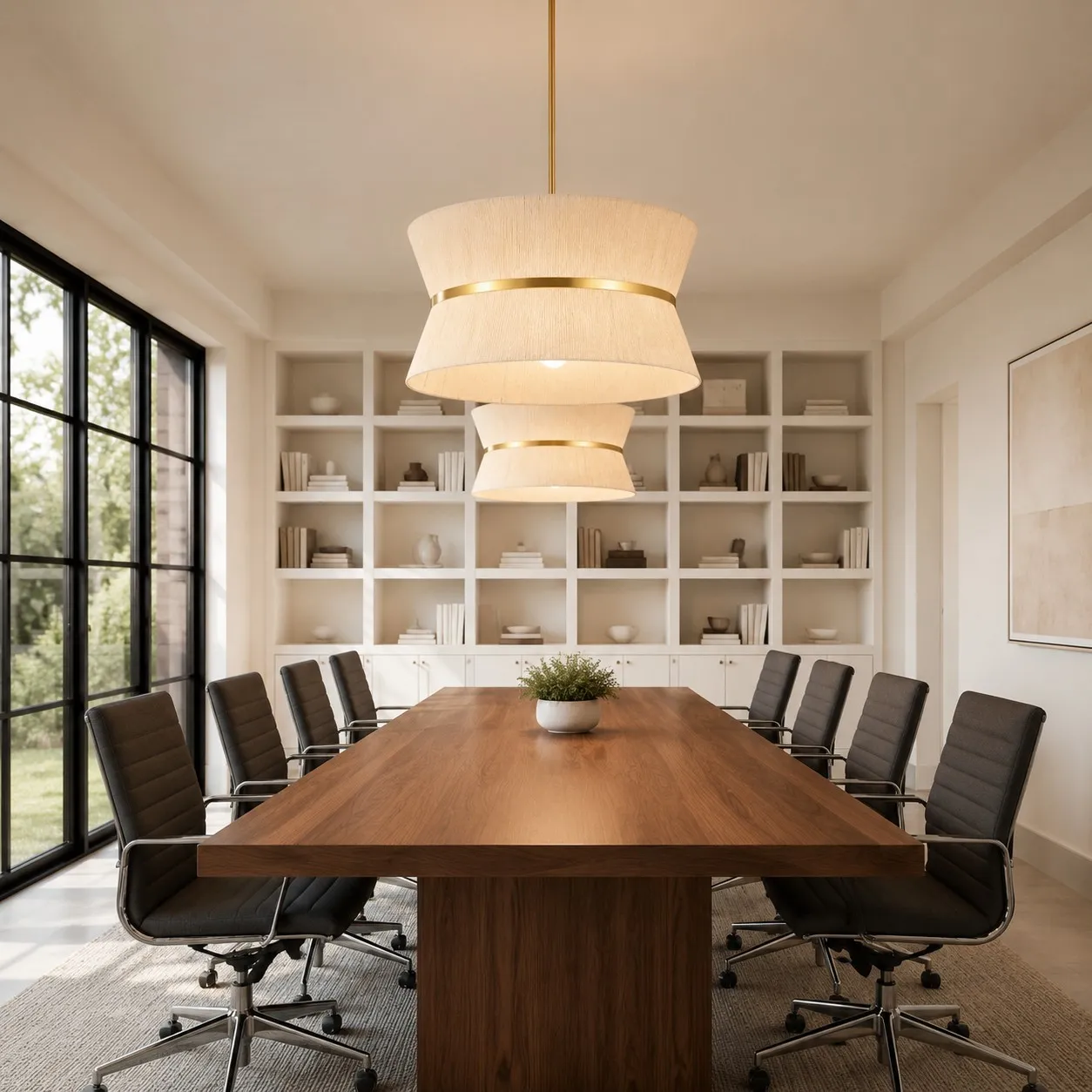 Emily Modern 4 Light Rope Shade Drum Chandelier