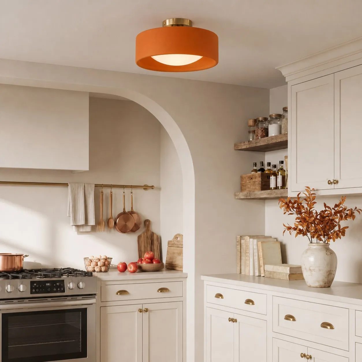 Aura Modern Porcelain Flush Mount Ceiling Light