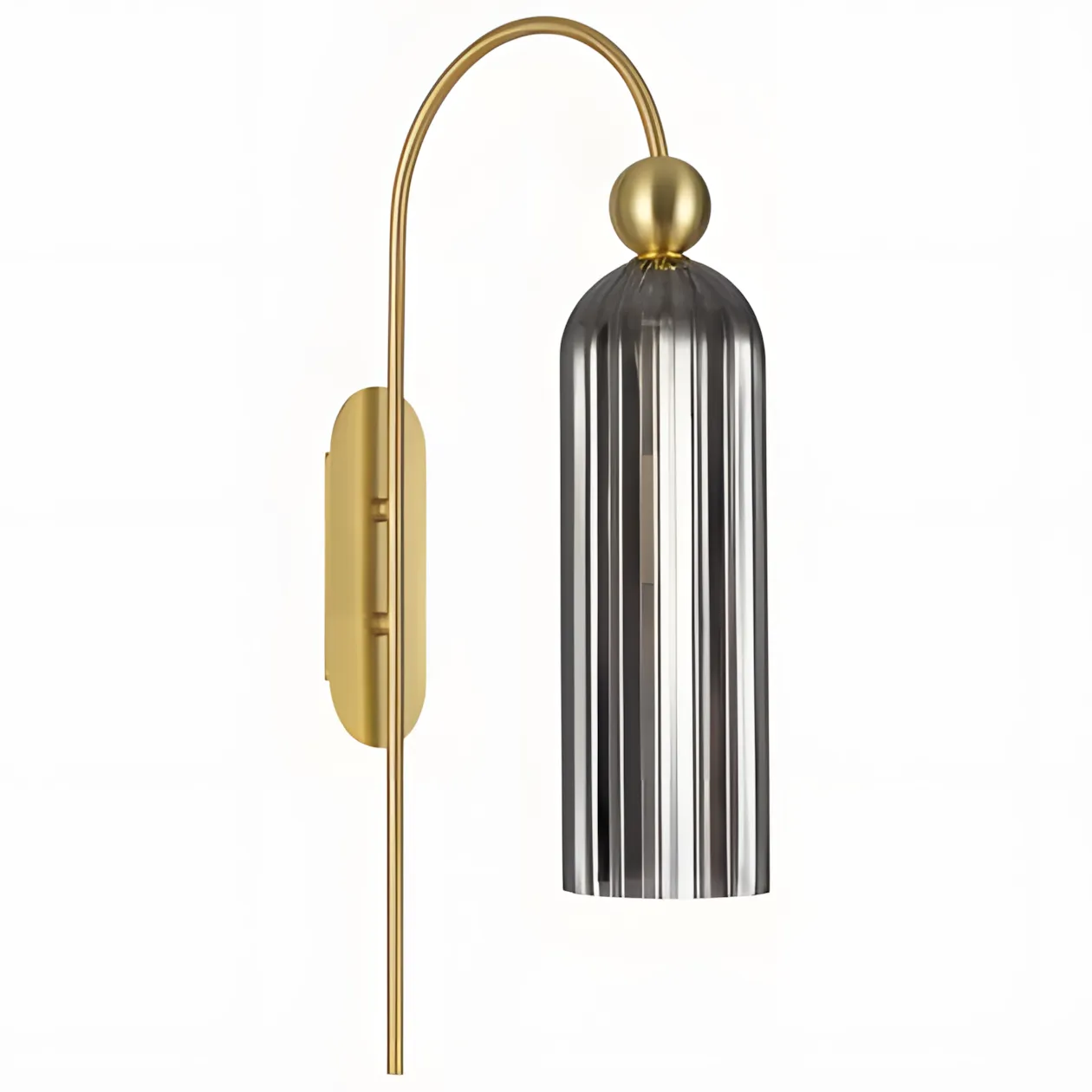 Emrys Modern Gold Fluted Glass Cylinder Sconce