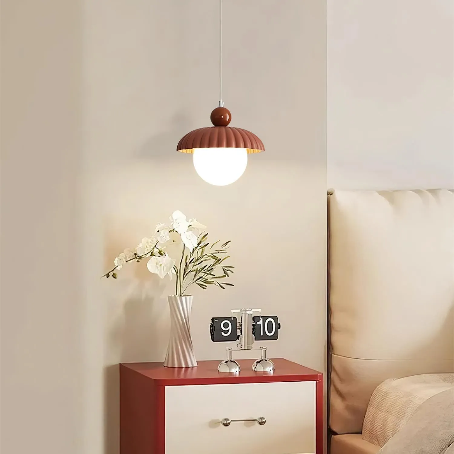 Brynley Cream Style Glass Flower Pendant Light