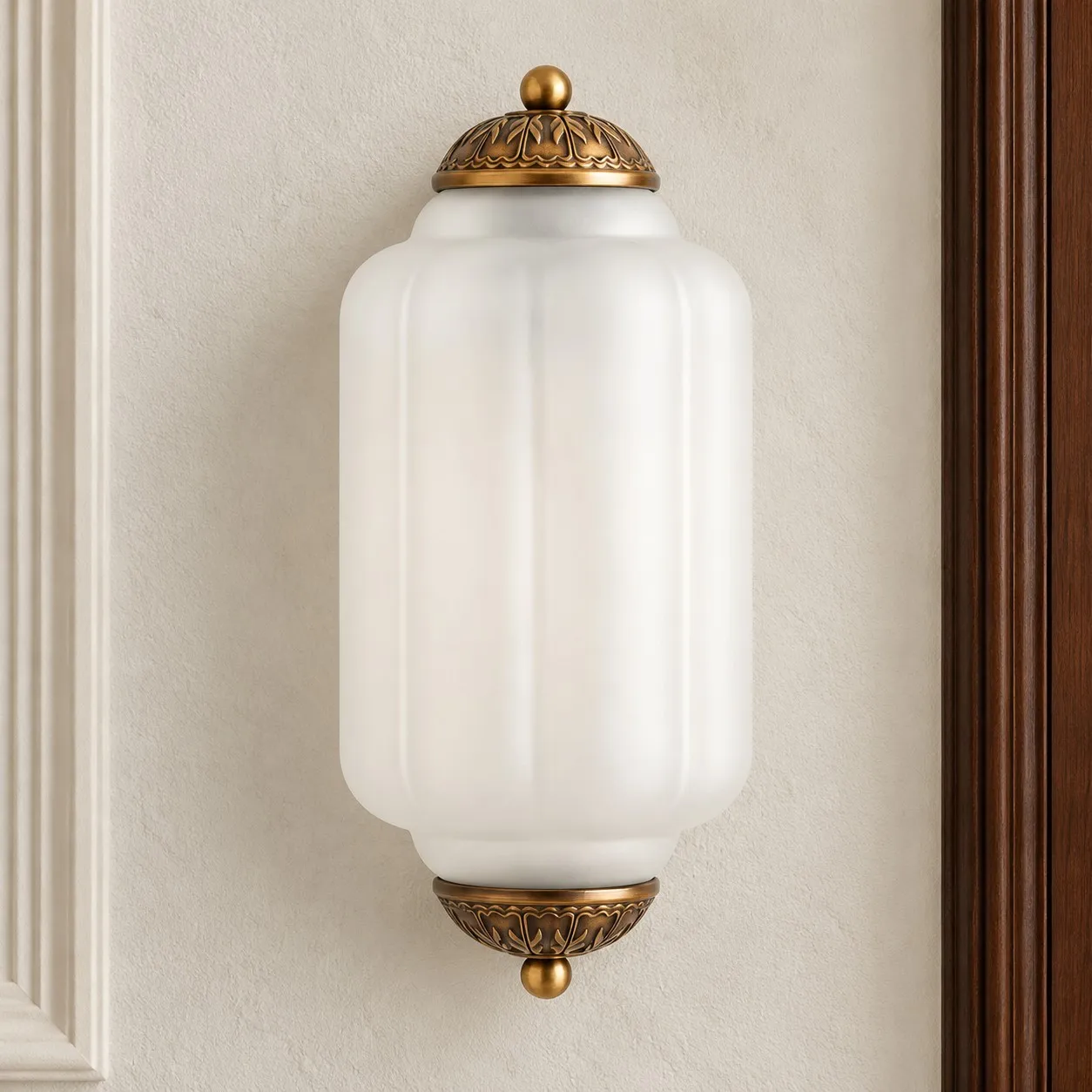 Michael Vintage Eloise Milk Glass Flush Wall Light