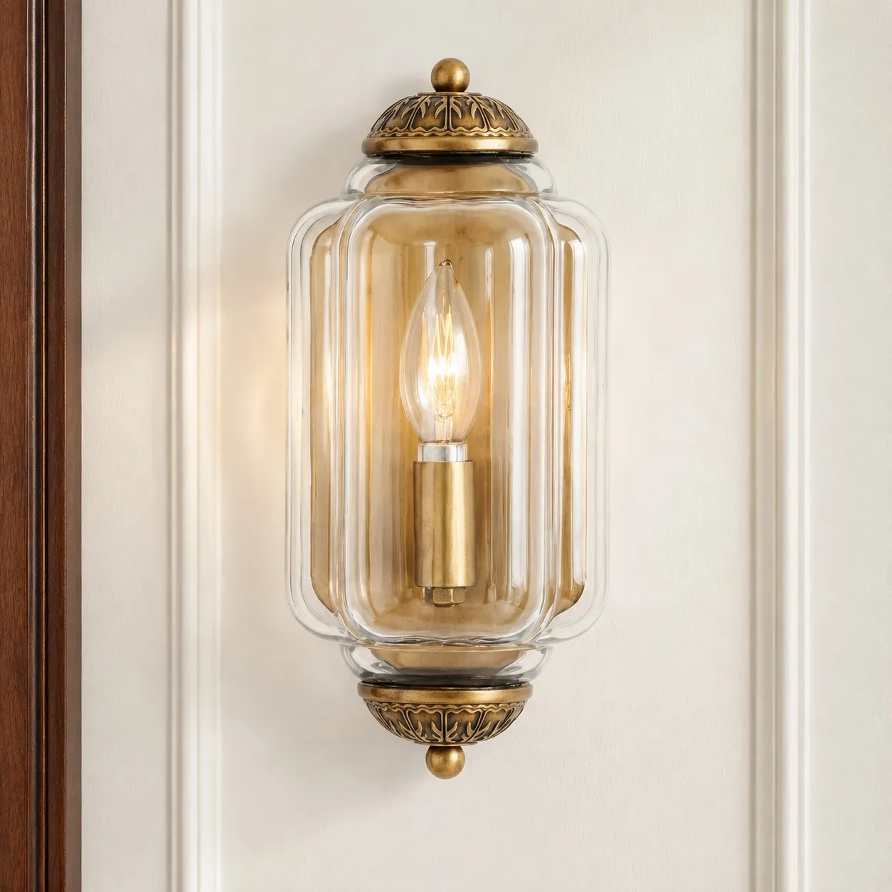 Michael Vintage Eloise Milk Glass Flush Wall Light