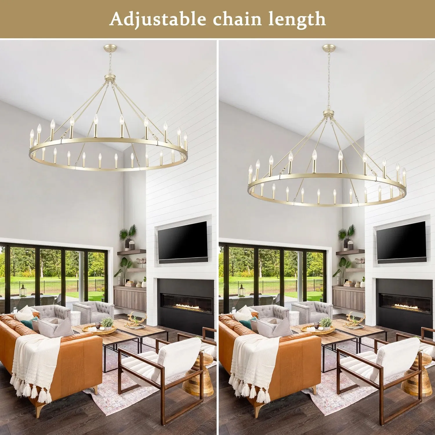 Raeth Farmhouse 24 Lights Wagon Wheel Candle Style Chandelier