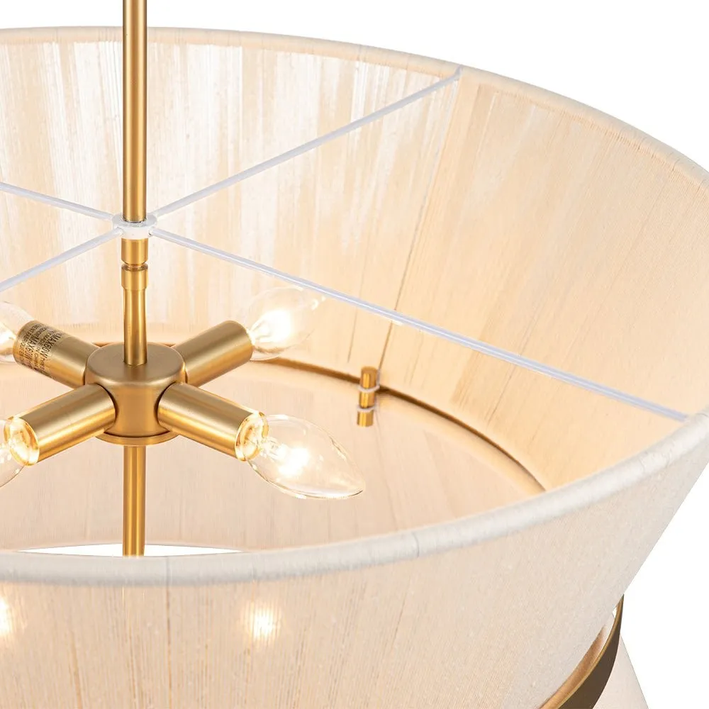 Emily Modern 4 Light Rope Shade Drum Chandelier