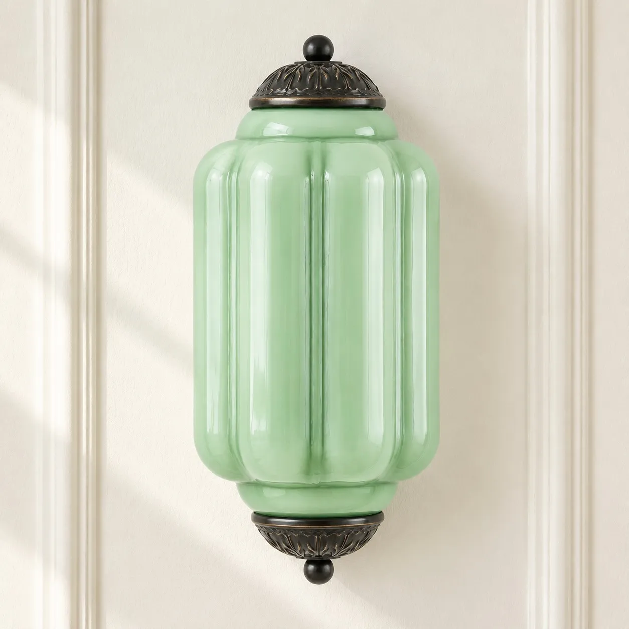 Michael Vintage Eloise Milk Glass Flush Wall Light