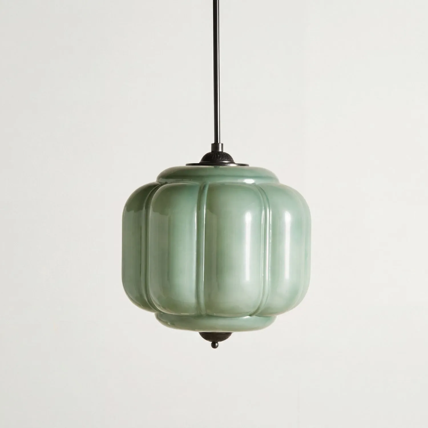 Cyrilith Vintage Milk Glass Oiled Brass Eloise Pendant light