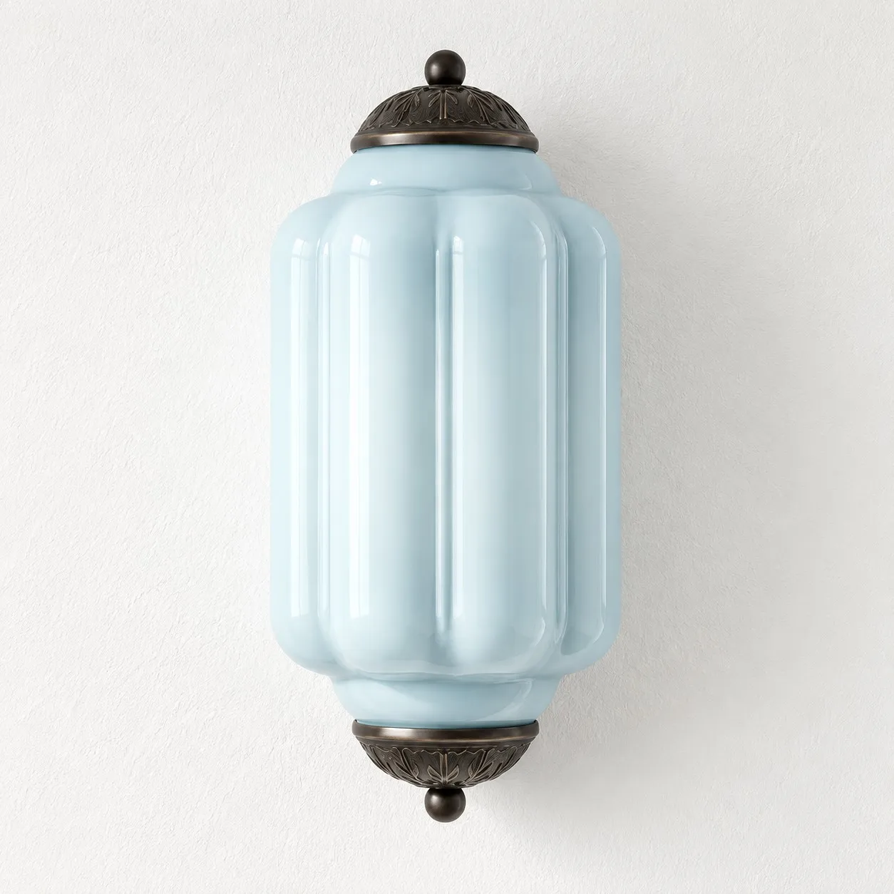 Michael Vintage Eloise Milk Glass Flush Wall Light