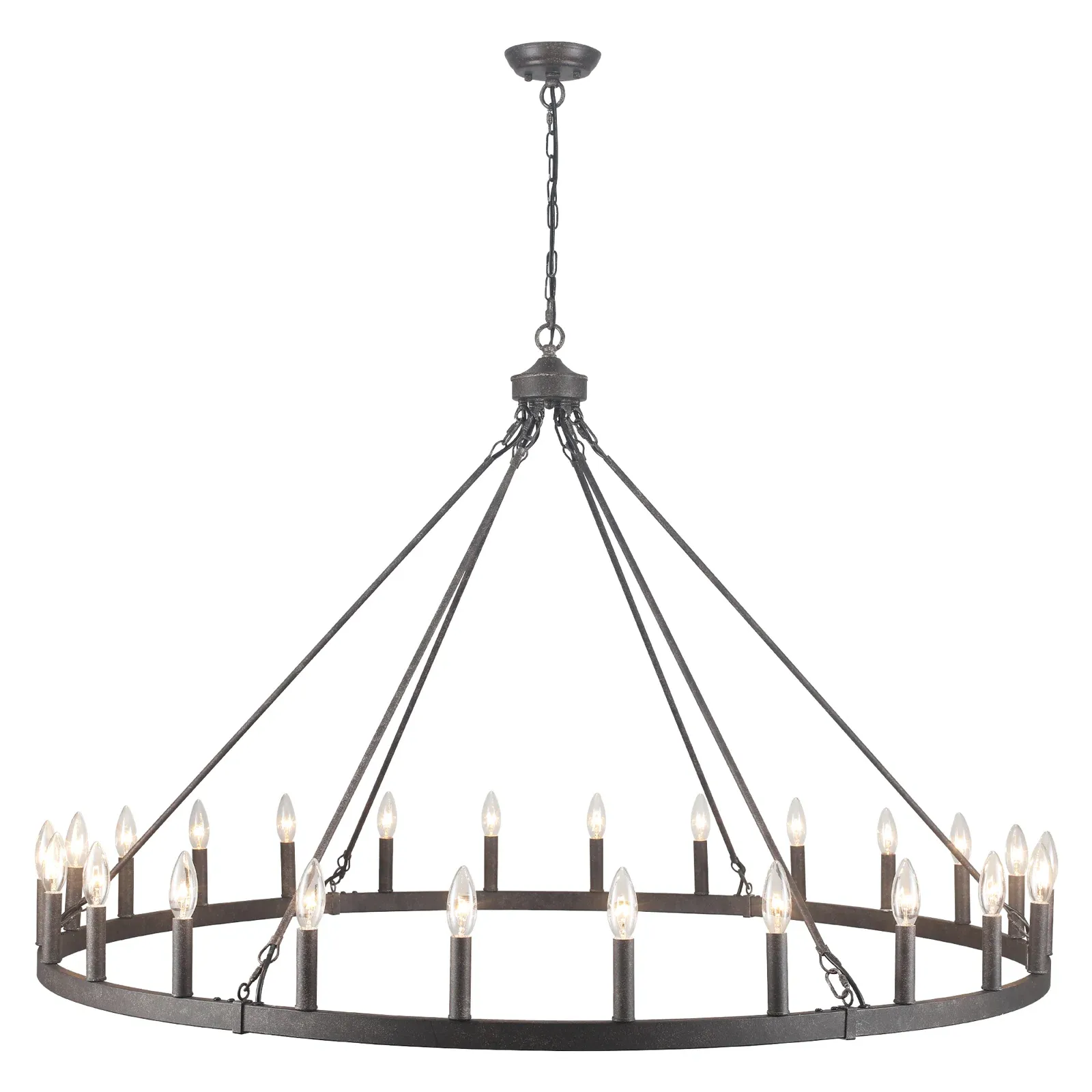 Raeth Farmhouse 24 Lights Wagon Wheel Candle Style Chandelier