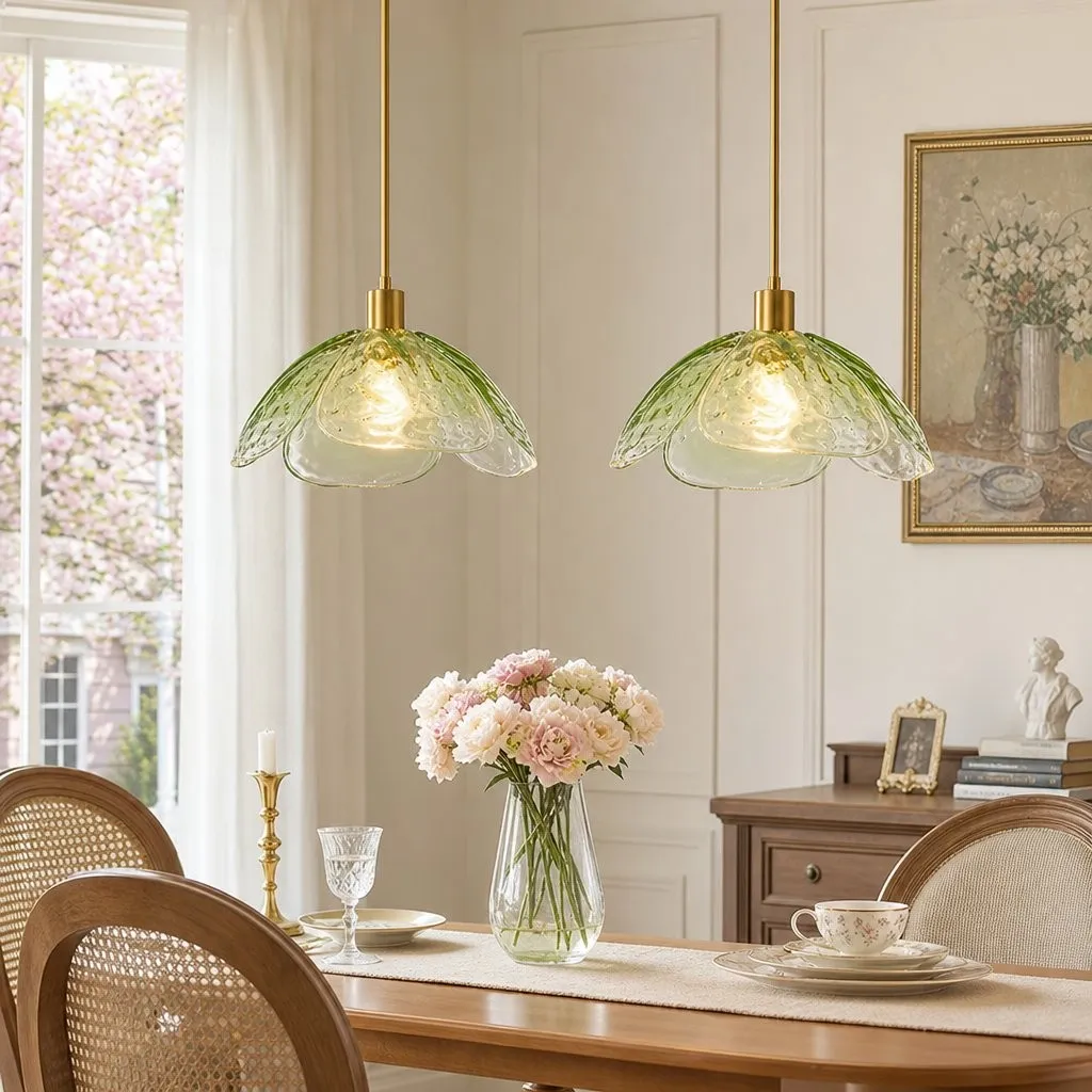 Vexen Flower Stained Glass Hanging Lamp