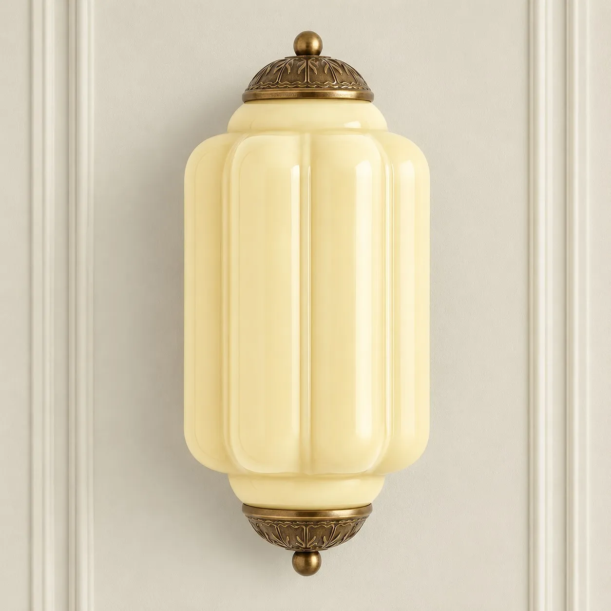 Michael Vintage Eloise Milk Glass Flush Wall Light
