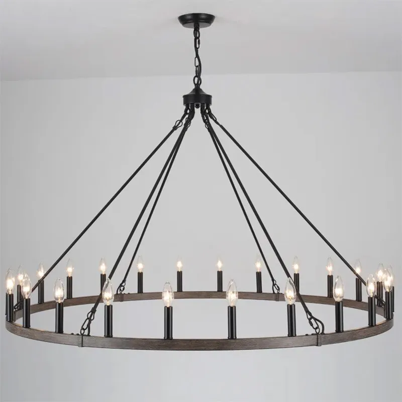 Raeth Farmhouse 24 Lights Wagon Wheel Candle Style Chandelier