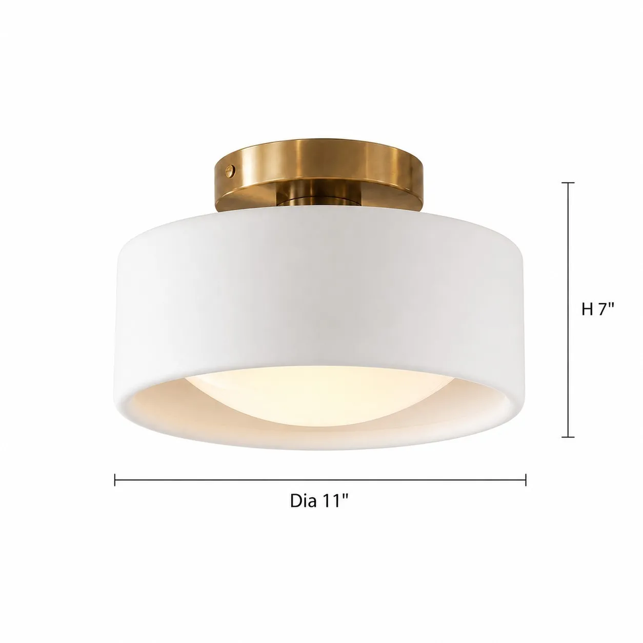 Aura Modern Porcelain Flush Mount Ceiling Light