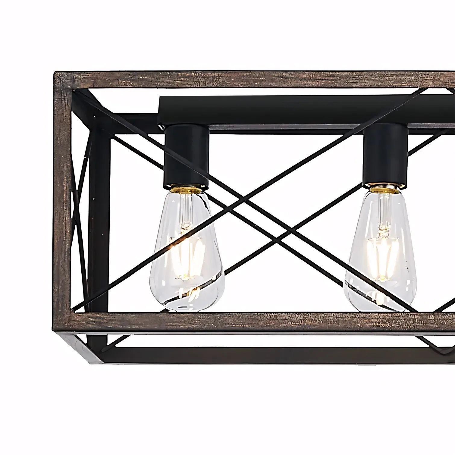 Wrylor Farmhouse 7 Light Steel Rectangle Chandelier