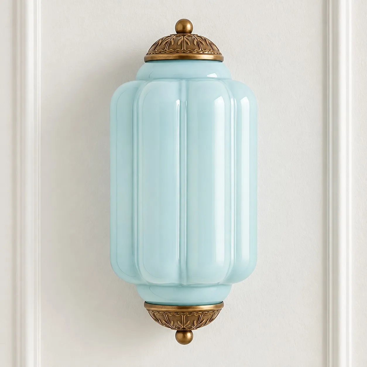 Michael Vintage Eloise Milk Glass Flush Wall Light