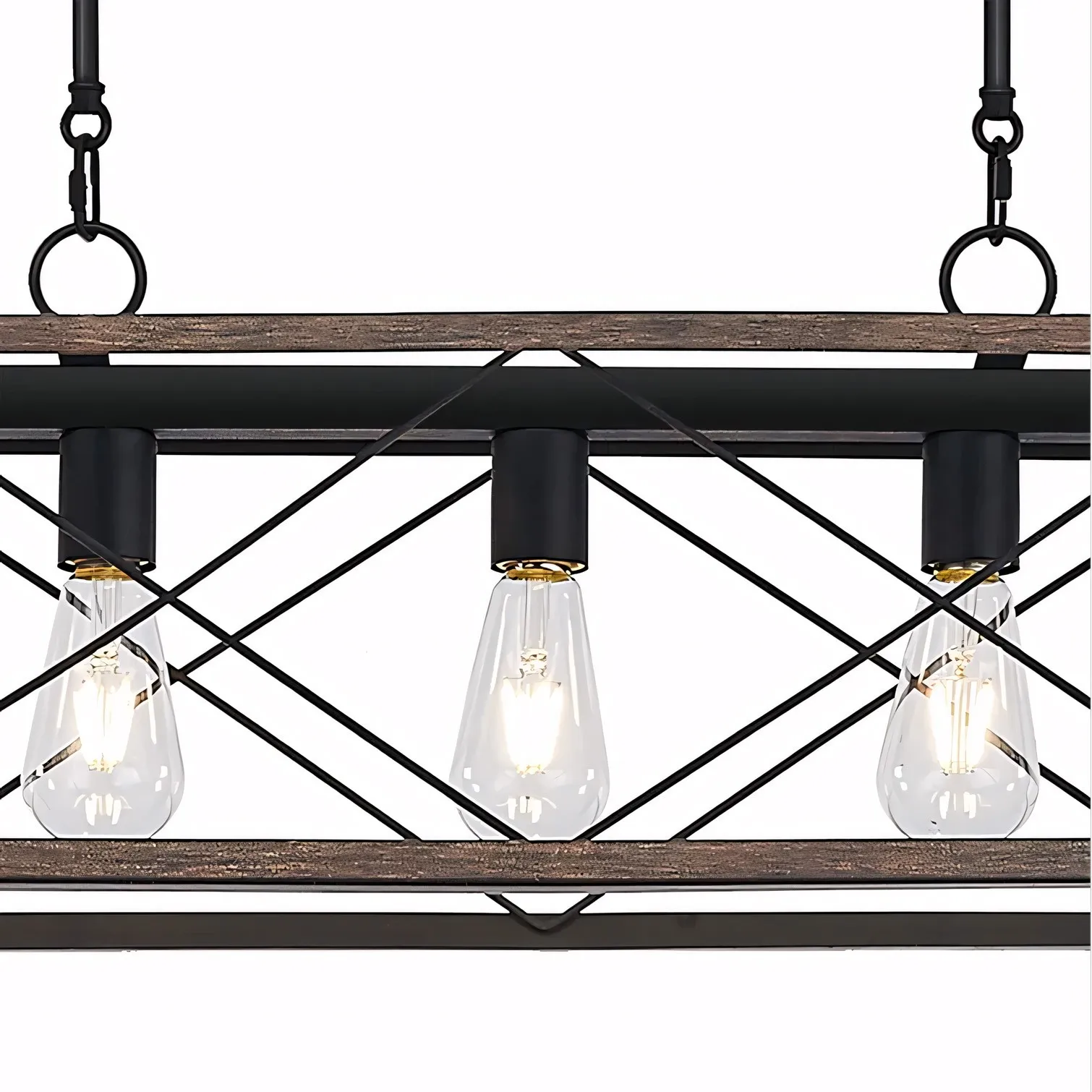 Wrylor Farmhouse 7 Light Steel Rectangle Chandelier